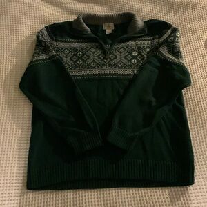 L.L. Bean Fair Isle Holidays Zip up Sweater